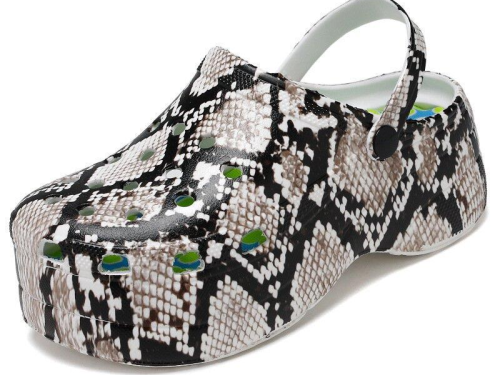 Snakeskin Platform Clogs